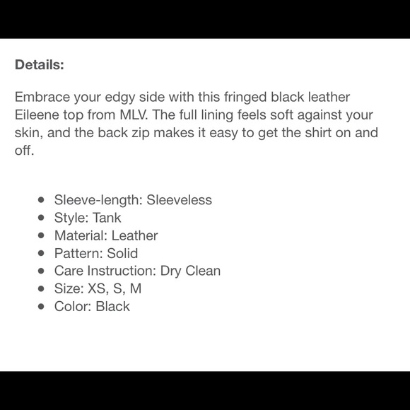 MLV ♠️ Fringed 💯 Leather Beaded Top - Picture 8 of 8